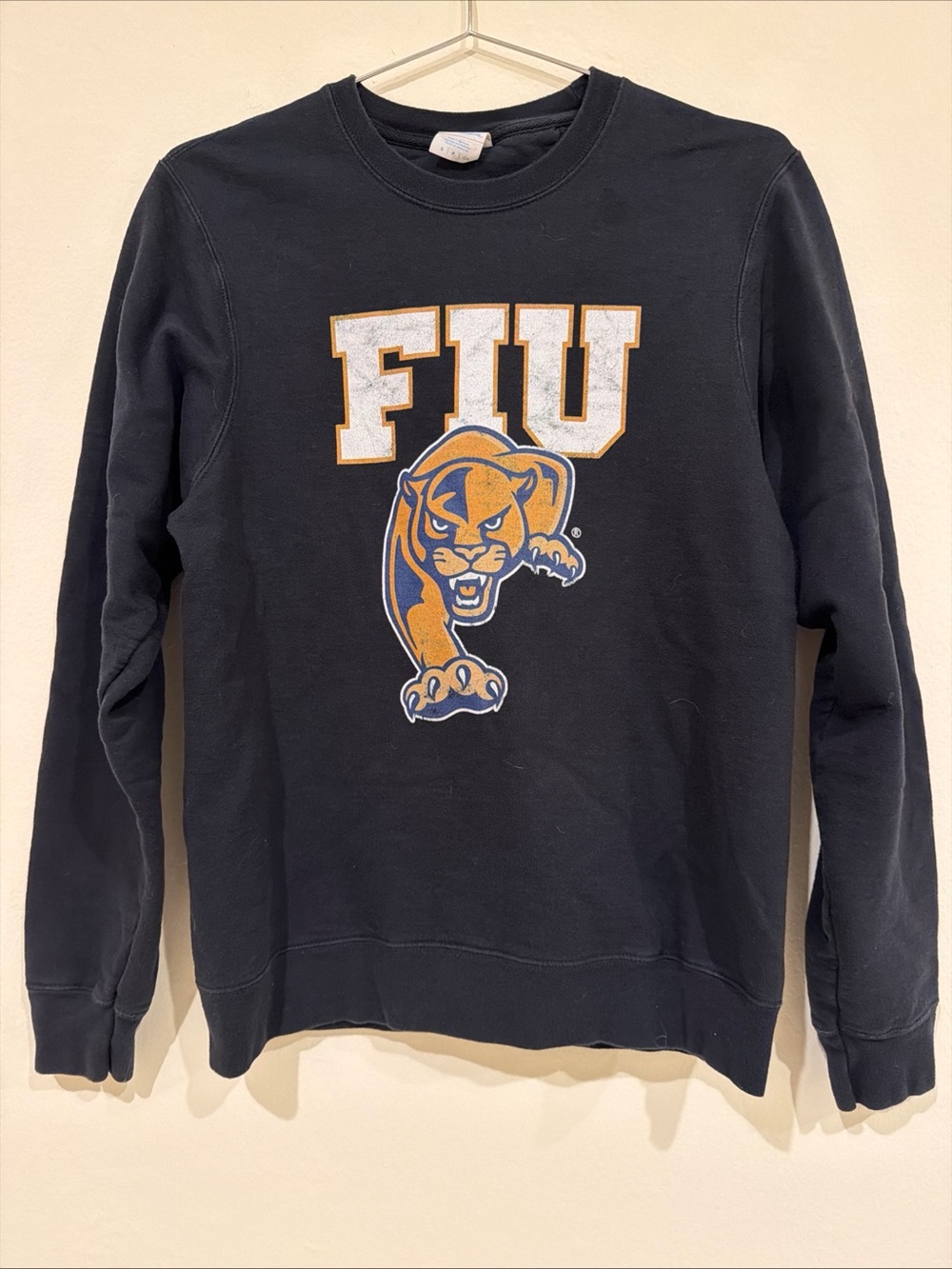 Port & Co FIU Crewneck Long Sleeve Navy Blue Sweatshirt